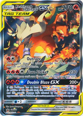 Reshiram & Charizard GX (SM201) (Jumbo Card) [Sun & Moon: Black Star Promos] | Good Games Morley