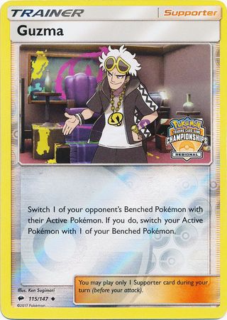 Guzma (115/147) (League Promo) [Sun & Moon: Burning Shadows] | Good Games Morley