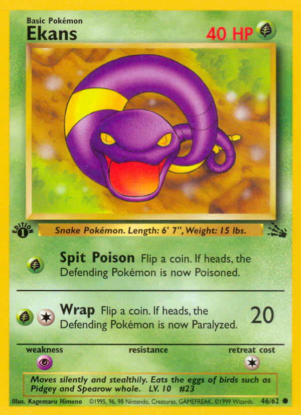 Ekans (46/62) [Fossil 1st Edition] | Good Games Morley