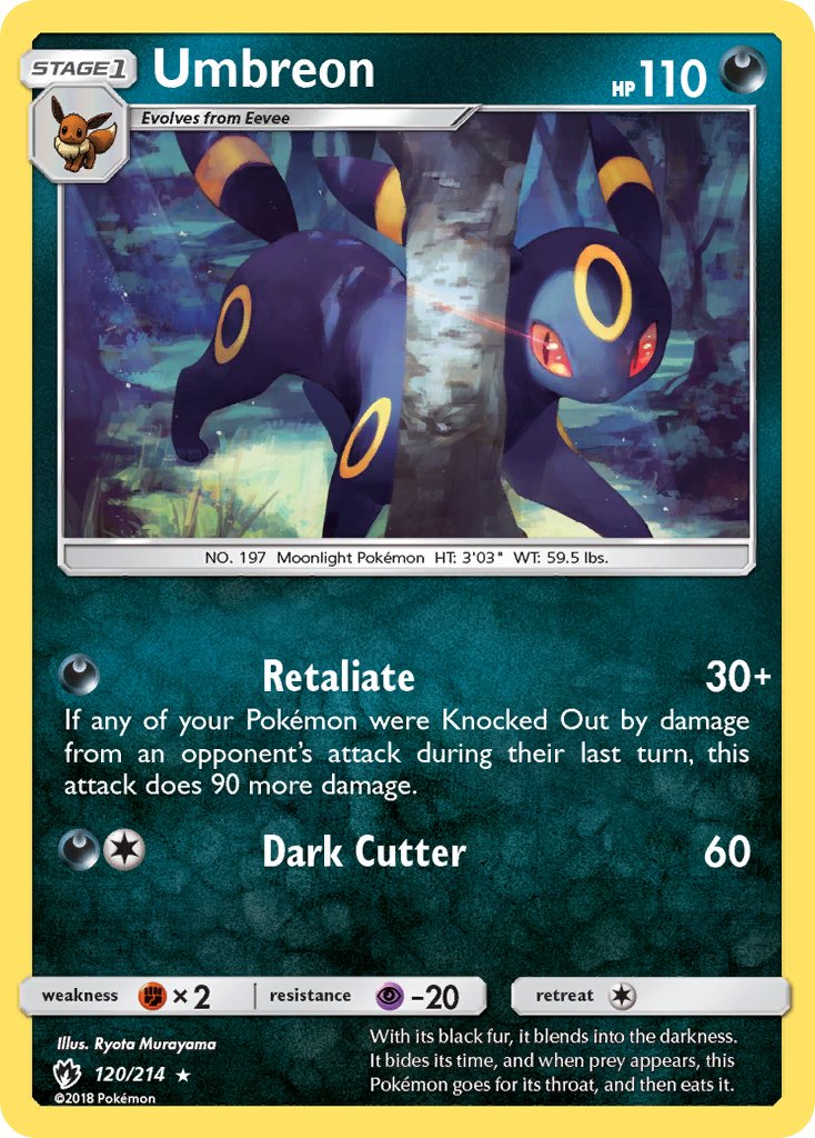 Umbreon (120/214) (Cosmos Holo) (Blister Exclusive) [Sun & Moon: Lost Thunder] | Good Games Morley
