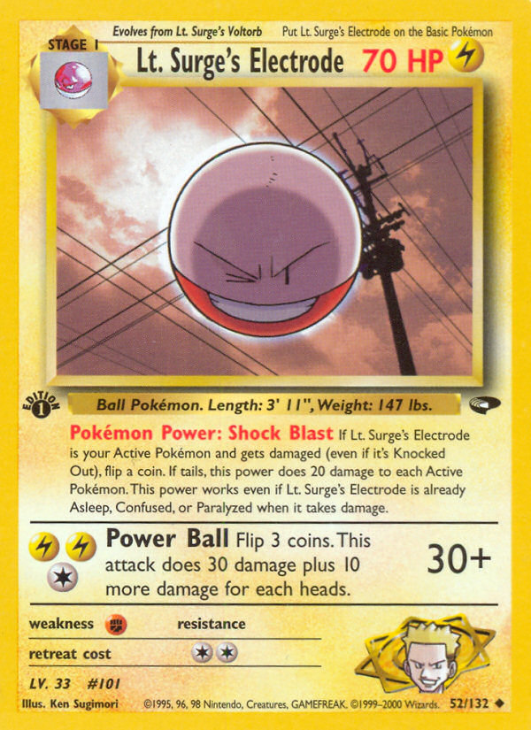 Lt. Surge's Electrode (52/132) [Gym Challenge 1st Edition] | Good Games Morley