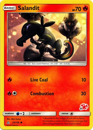 Salandit (25/156) (Charizard Stamp #31) [Battle Academy 2020] | Good Games Morley