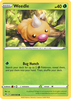 Weedle (001/185) [Sword & Shield: Vivid Voltage] | Good Games Morley
