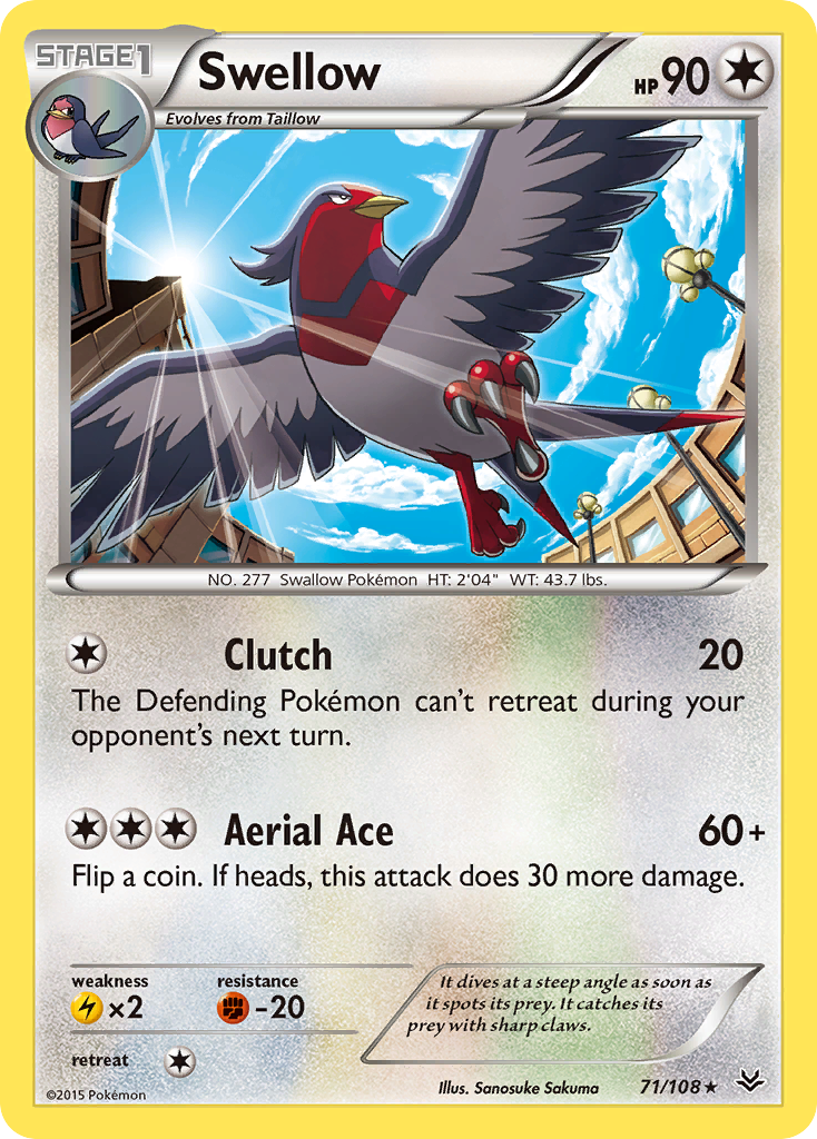 Swellow (71/108) [XY: Roaring Skies] | Good Games Morley