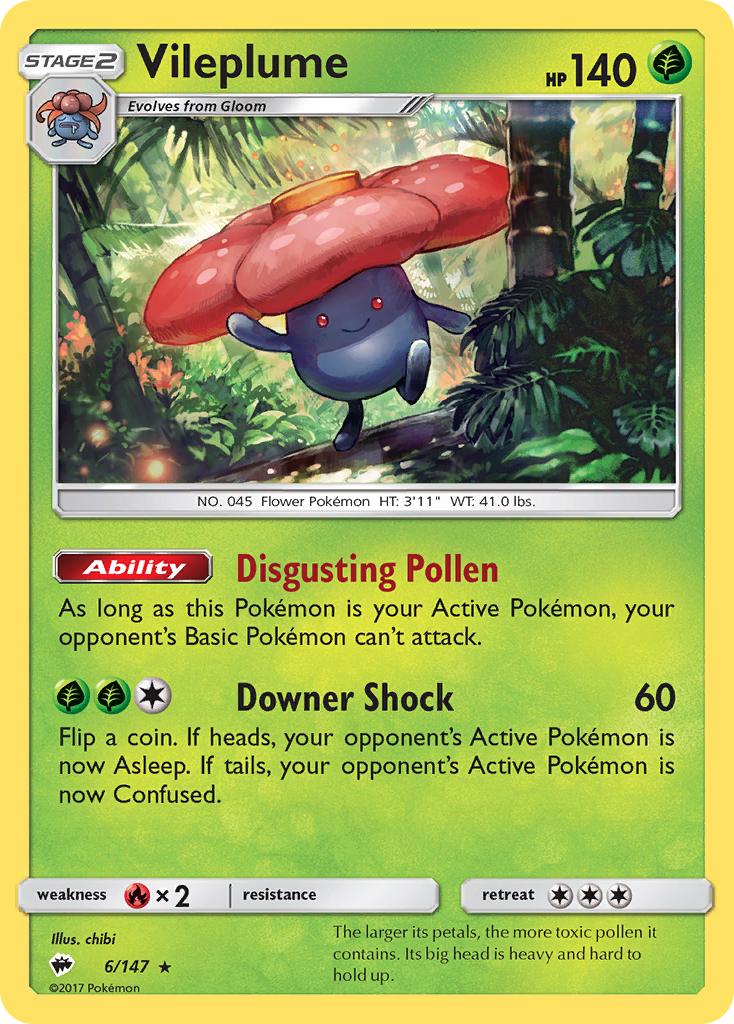 Vileplume (6/147) [Sun & Moon: Burning Shadows] | Good Games Morley