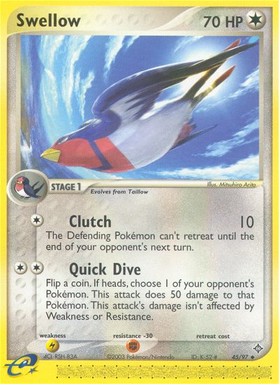 Swellow (45/97) [EX: Dragon] | Good Games Morley