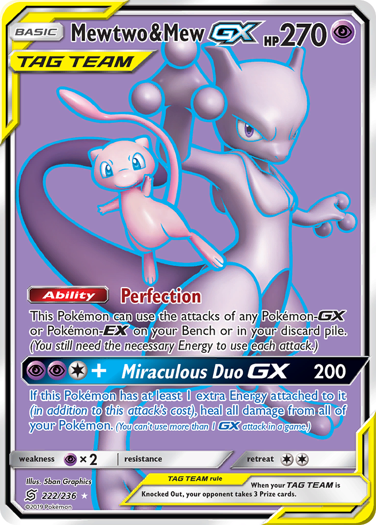 Mewtwo & Mew GX (222/236) [Sun & Moon: Unified Minds] | Good Games Morley