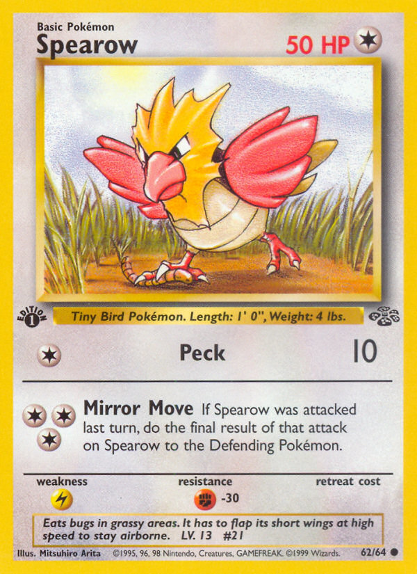 Spearow (62/64) [Jungle 1st Edition] | Good Games Morley