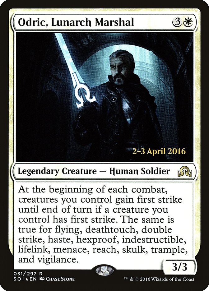 Odric, Lunarch Marshal [Shadows over Innistrad Prerelease Promos] | Good Games Morley