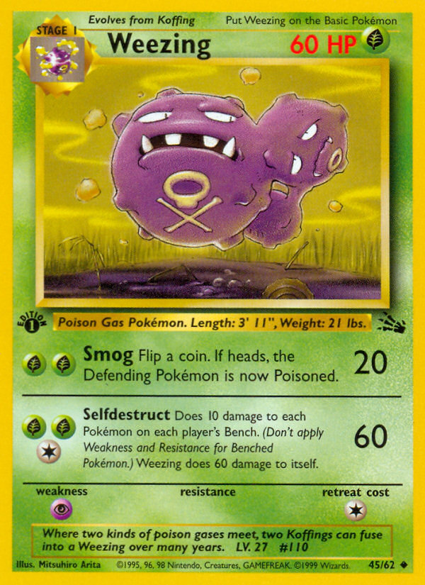 Weezing (45/62) [Fossil 1st Edition] | Good Games Morley