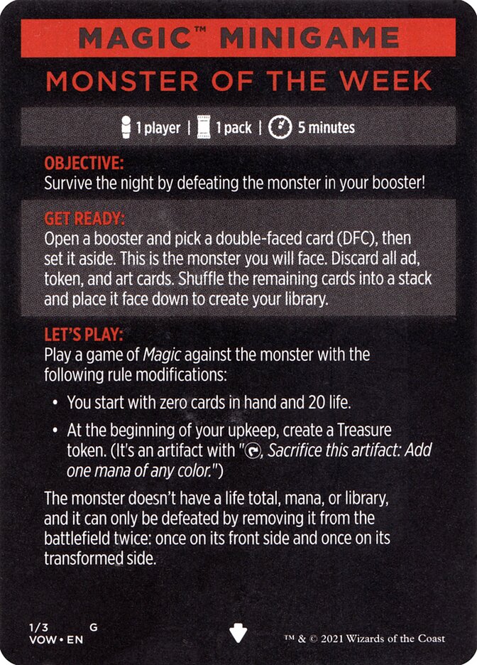 Monster of The Week (Magic Minigame) [Innistrad: Crimson Vow Minigame] | Good Games Morley