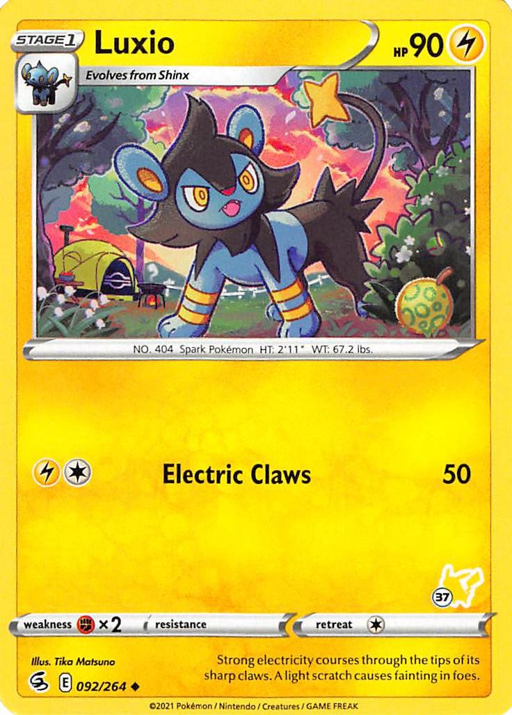 Luxio (092/264) (Pikachu Stamp #37) [Battle Academy 2022] | Good Games Morley