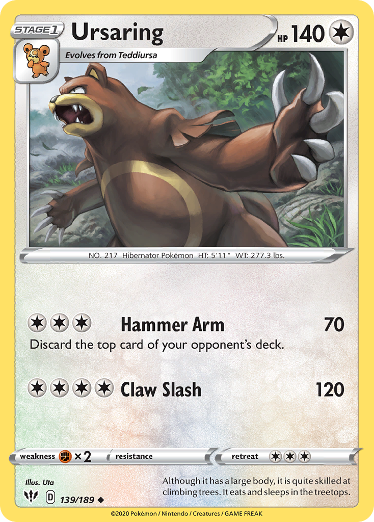 Ursaring (139/189) [Sword & Shield: Darkness Ablaze] | Good Games Morley