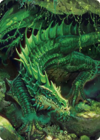Lurking Green Dragon Art Card [Commander Legends: Battle for Baldur's Gate Art Series] | Good Games Morley