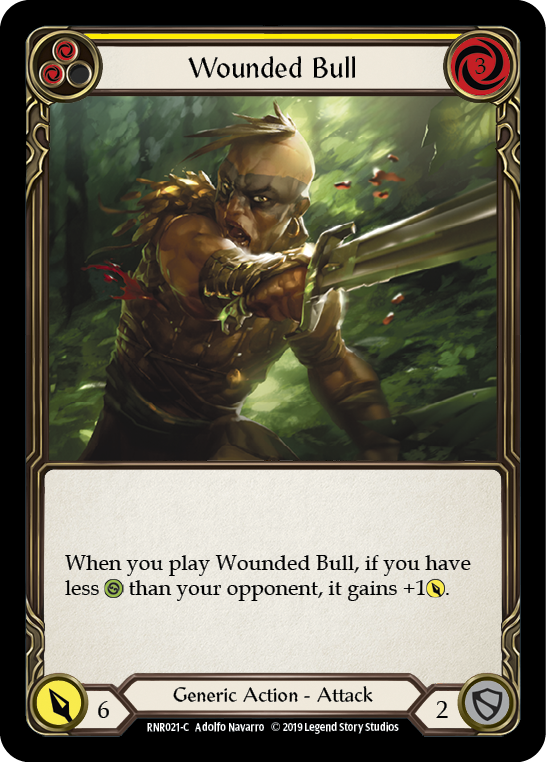 Wounded Bull (Yellow) [RNR021-C] (Rhinar Hero Deck)  1st Edition Normal | Good Games Morley