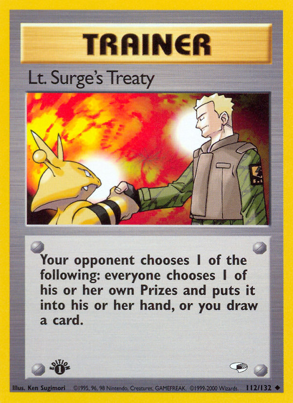 Lt. Surge's Treaty (112/132) [Gym Heroes 1st Edition] | Good Games Morley
