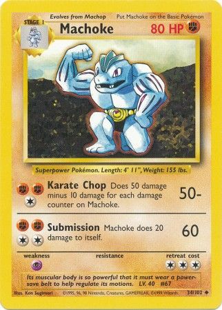 Machoke (34/102) [Base Set Unlimited] | Good Games Morley