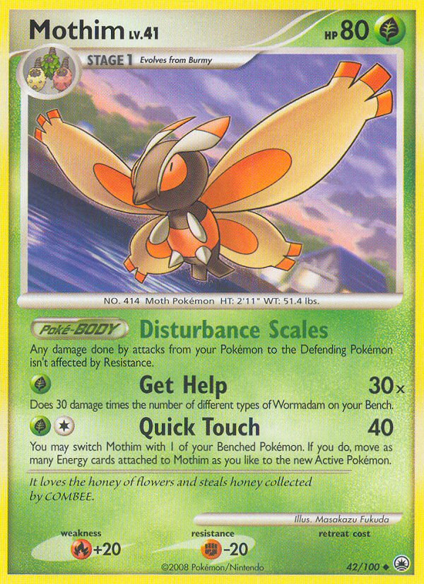 Mothim (42/100) [Diamond & Pearl: Majestic Dawn] | Good Games Morley