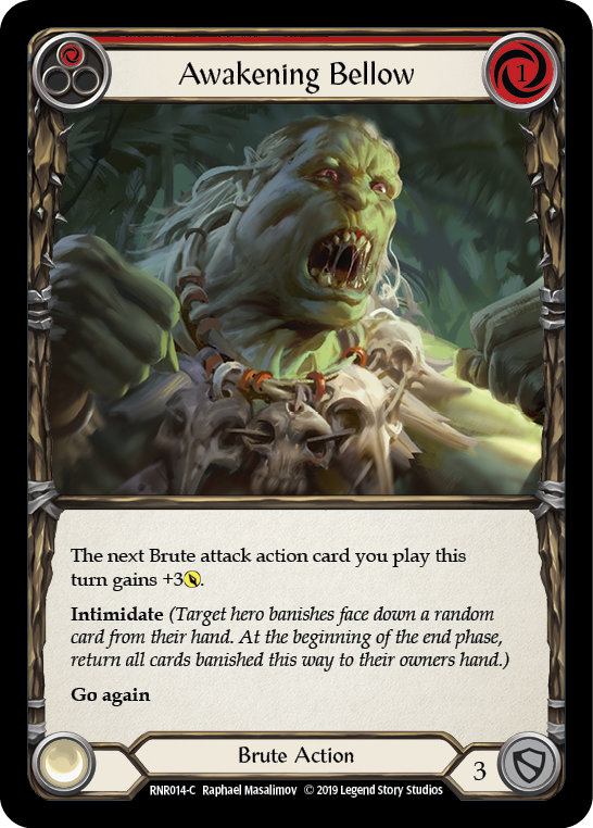 Awakening Bellow (Red) [RNR014-C] (Rhinar Hero Deck)  1st Edition Normal | Good Games Morley