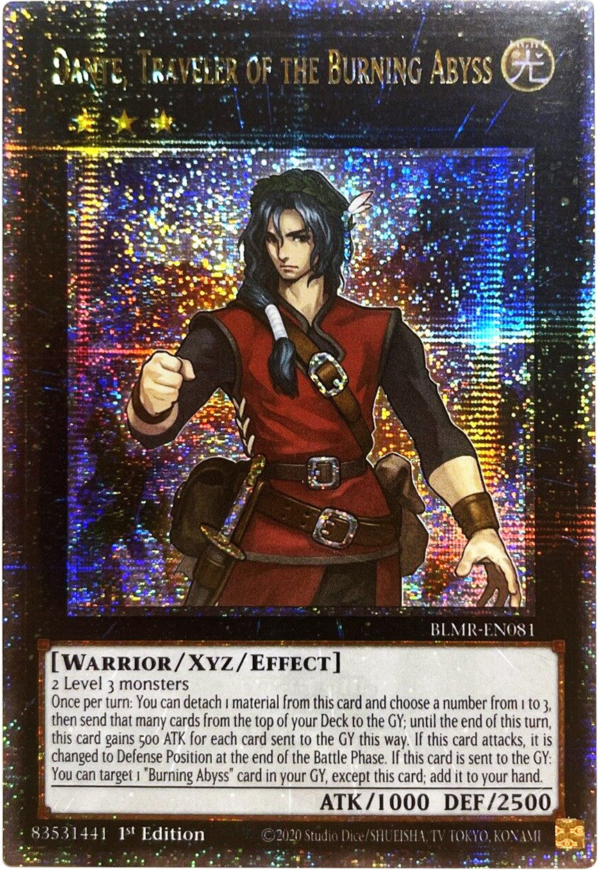 Dante, Traveler of the Burning Abyss [BLMR-EN081] Quarter Century Secret Rare | Good Games Morley