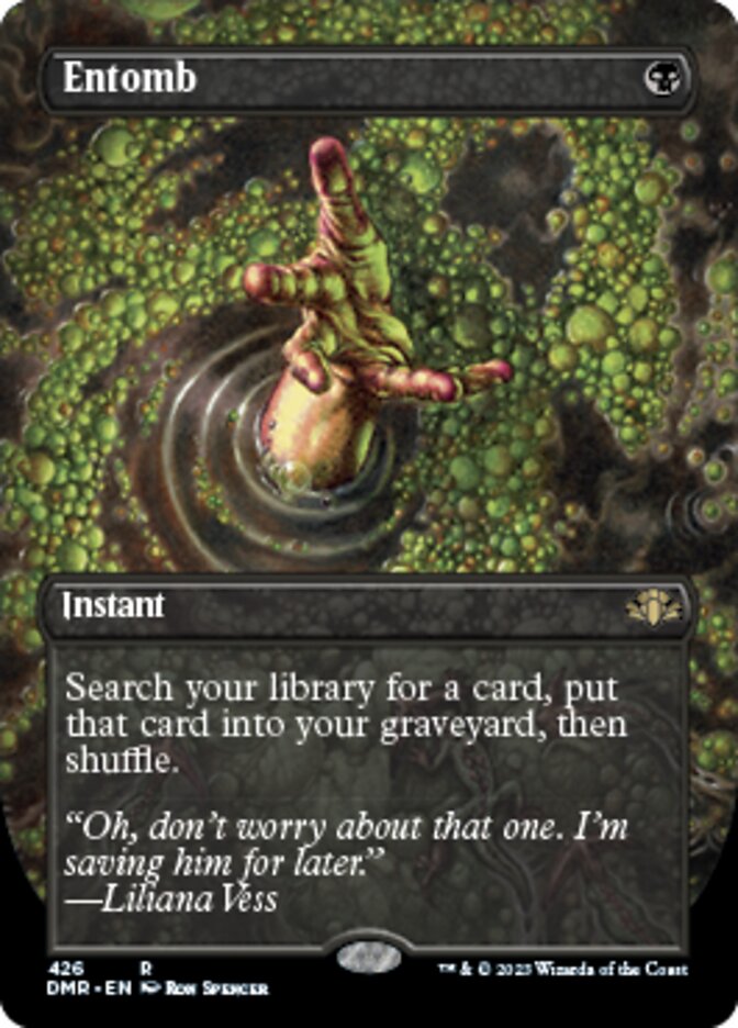Entomb (Borderless Alternate Art) [Dominaria Remastered] | Good Games Morley