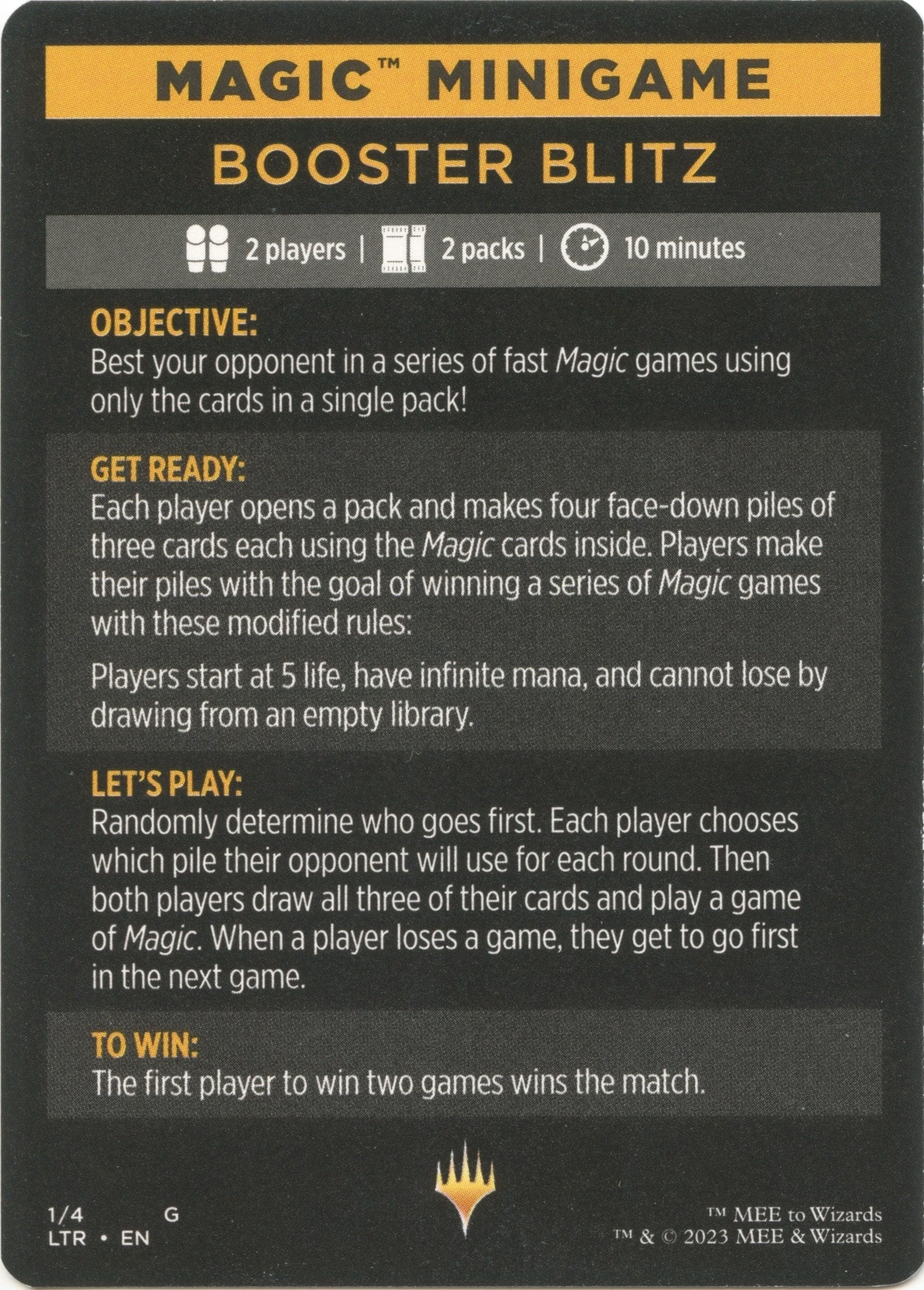 Booster Blitz (Magic Minigame) [The Lord of the Rings: Tales of Middle-Earth Minigame] | Good Games Morley