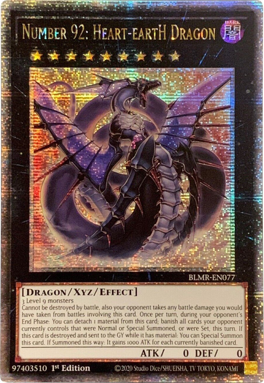 Number 92: Heart-eartH Dragon [BLMR-EN077] Quarter Century Secret Rare | Good Games Morley
