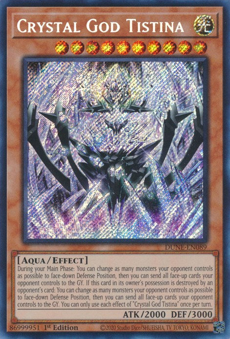 Crystal God Tistina [DUNE-EN089] Secret Rare | Good Games Morley