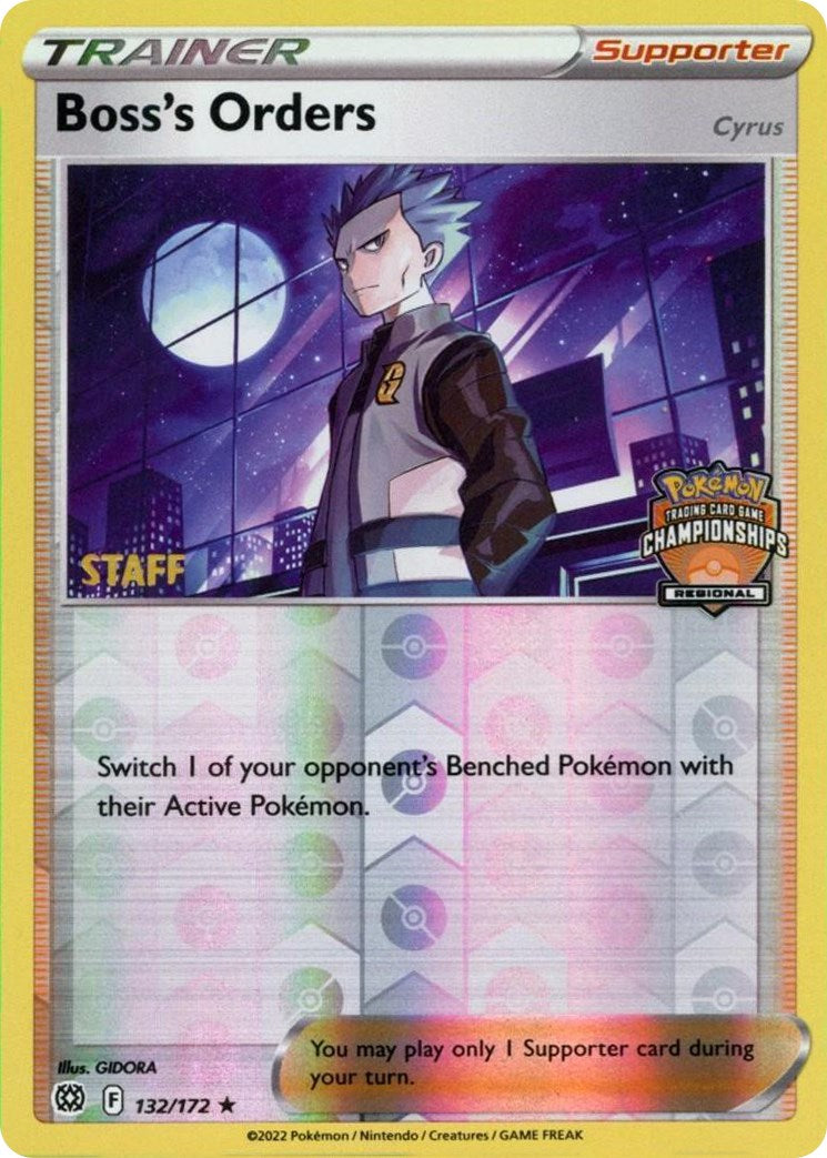 Boss's Orders (132/172) (Regional Championship Promo) (Staff) [Sword & Shield: Brilliant Stars] | Good Games Morley