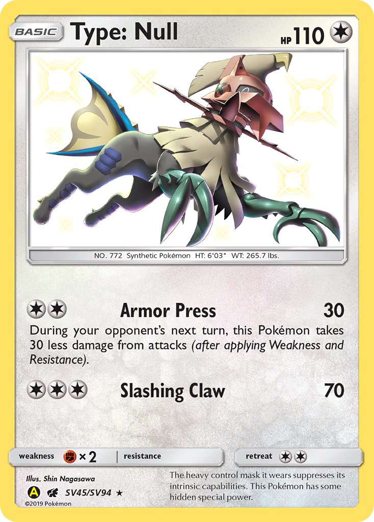 Type: Null (SV45/SV94) [Sun & Moon: Hidden Fates - Shiny Vault] | Good Games Morley