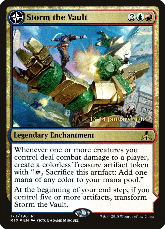 Storm the Vault // Vault of Catlacan [Rivals of Ixalan Prerelease Promos] | Good Games Morley