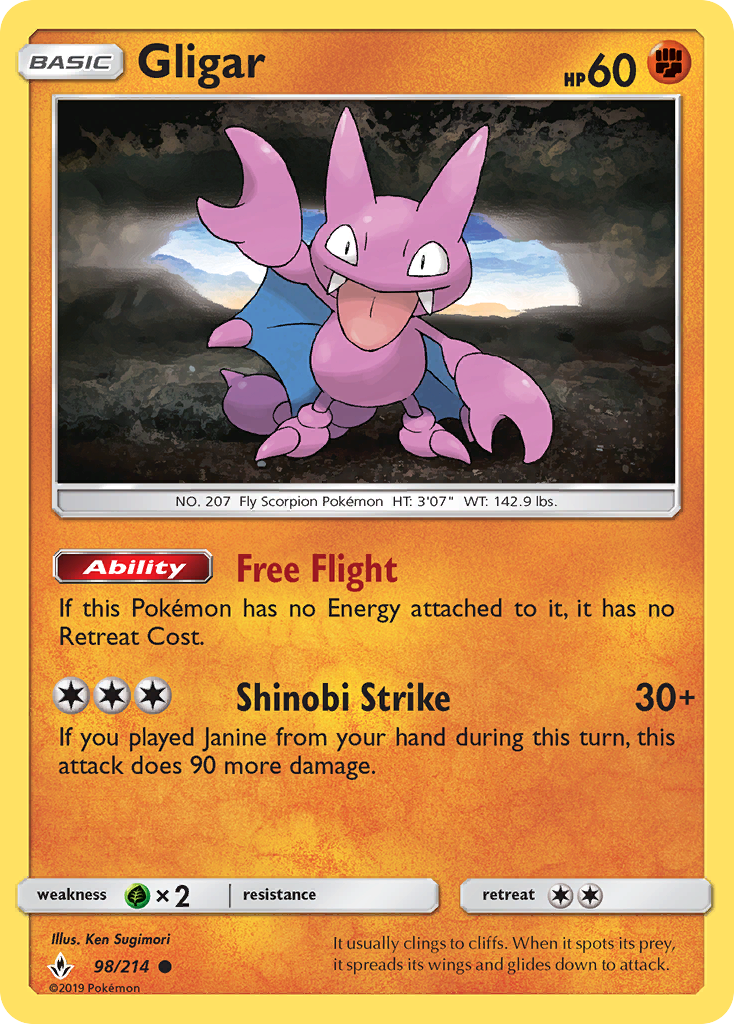 Gligar (98/214) [Sun & Moon: Unbroken Bonds] | Good Games Morley