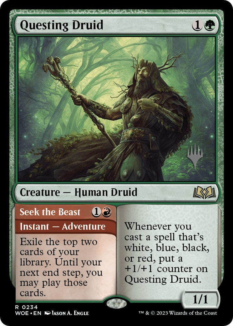 Questing Druid (Promo Pack) [Wilds of Eldraine Promos] | Good Games Morley