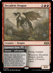 Decadent Dragon // Expensive Taste (Promo Pack) [Wilds of Eldraine Promos] | Good Games Morley