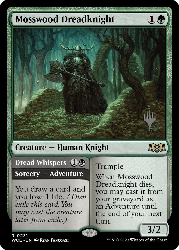 Mosswood Dreadknight // Dread Whispers (Promo Pack) [Wilds of Eldraine Promos] | Good Games Morley