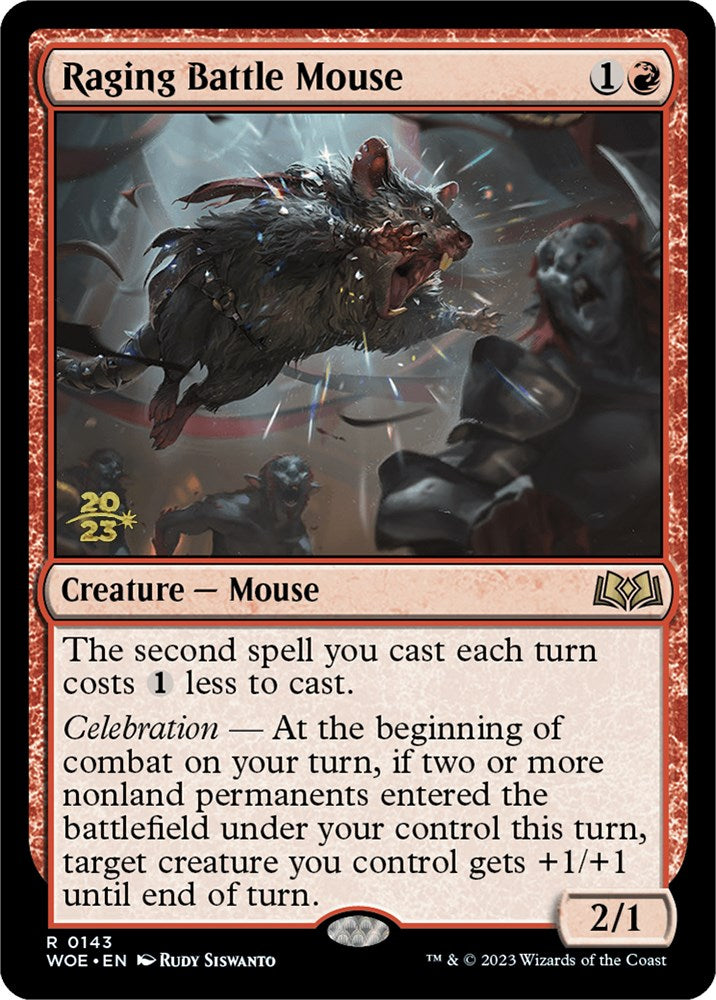 Raging Battle Mouse [Wilds of Eldraine Prerelease Promos] | Good Games Morley