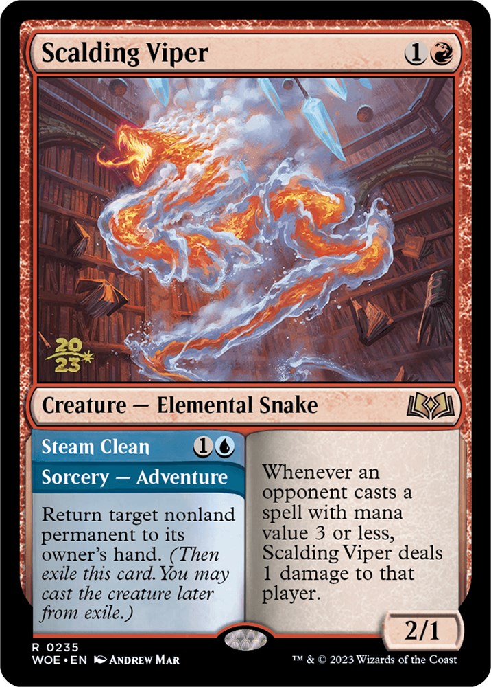 Scalding Viper [Wilds of Eldraine Prerelease Promos] | Good Games Morley
