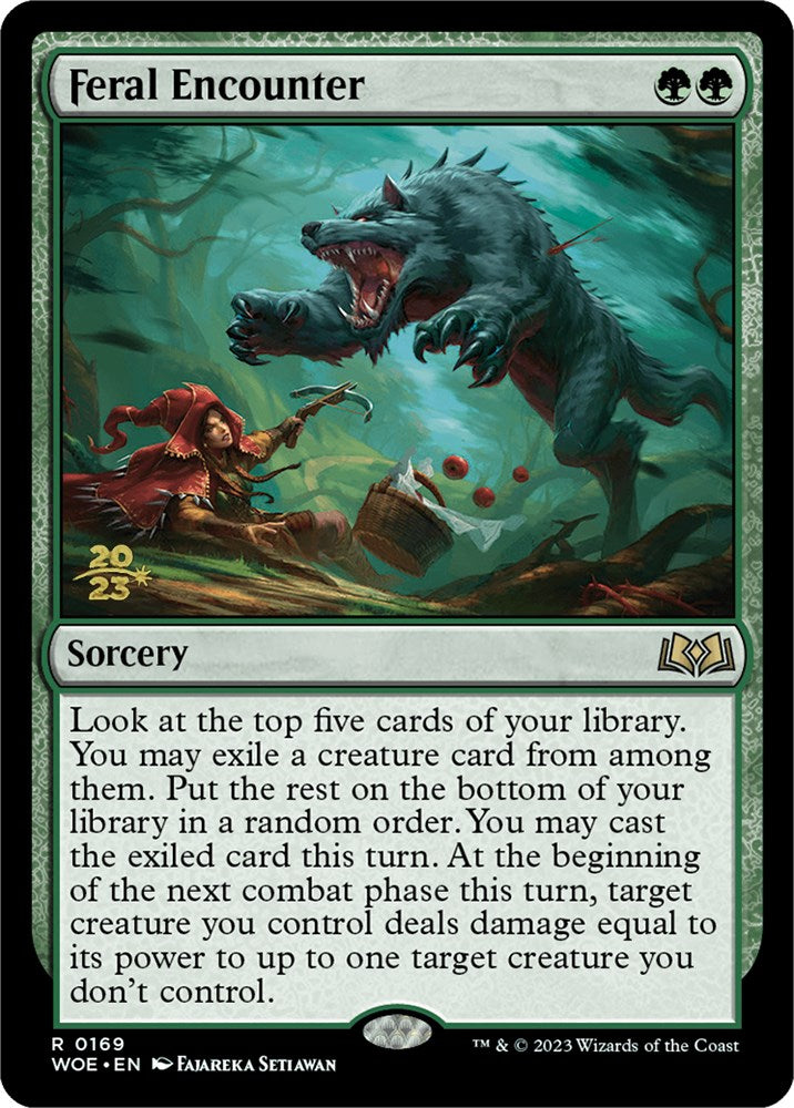 Feral Encounter [Wilds of Eldraine Prerelease Promos] | Good Games Morley