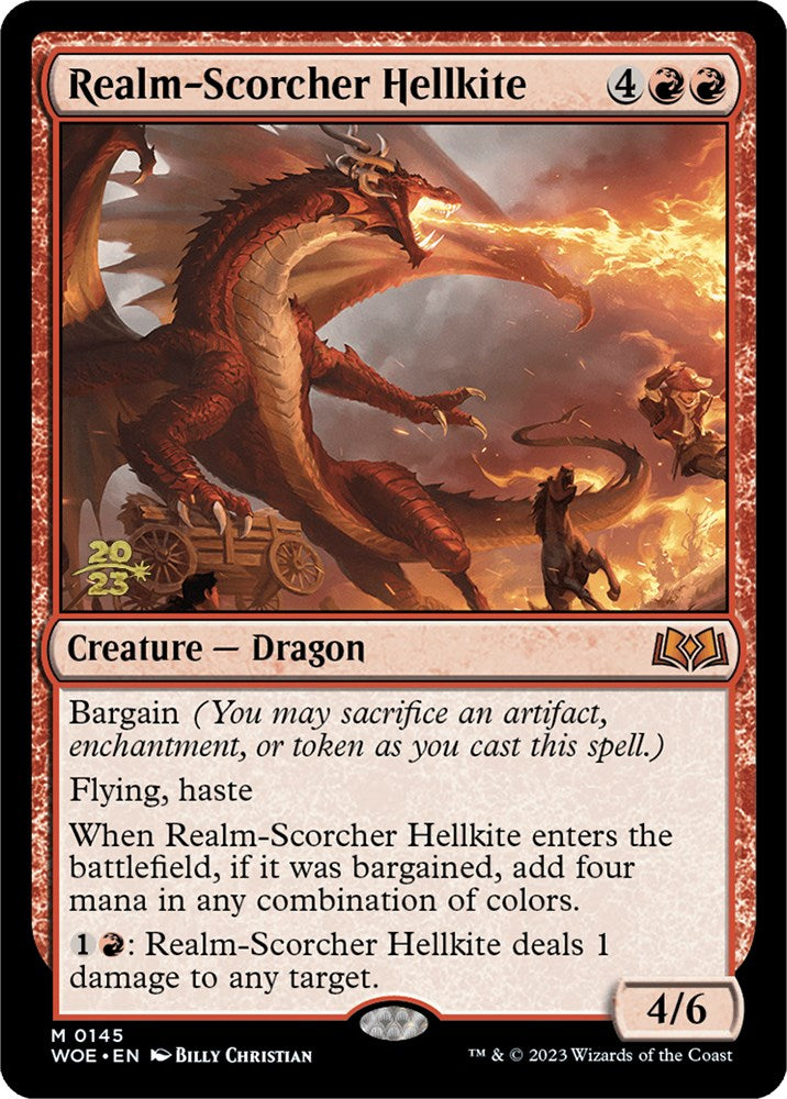 Realm-Scorcher Hellkite [Wilds of Eldraine Prerelease Promos] | Good Games Morley