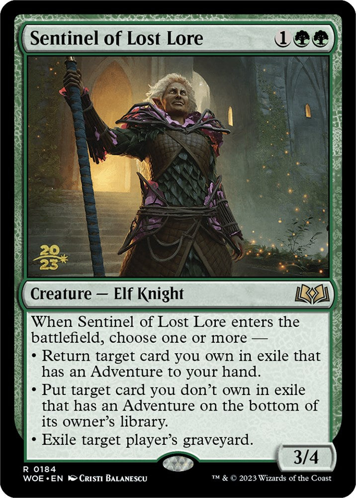 Sentinel of Lost Lore [Wilds of Eldraine Prerelease Promos] | Good Games Morley