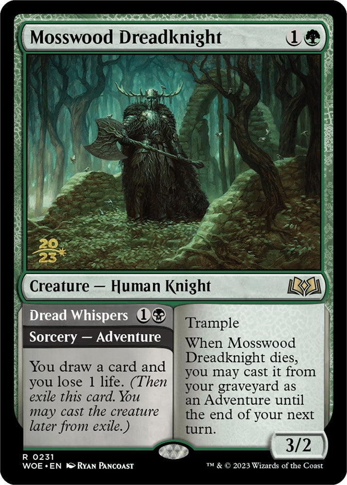 Mosswood Dreadknight // Dread Whispers [Wilds of Eldraine Prerelease Promos] | Good Games Morley