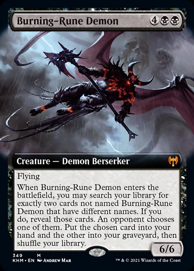 Burning-Rune Demon (Extended Art) [Kaldheim] | Good Games Morley