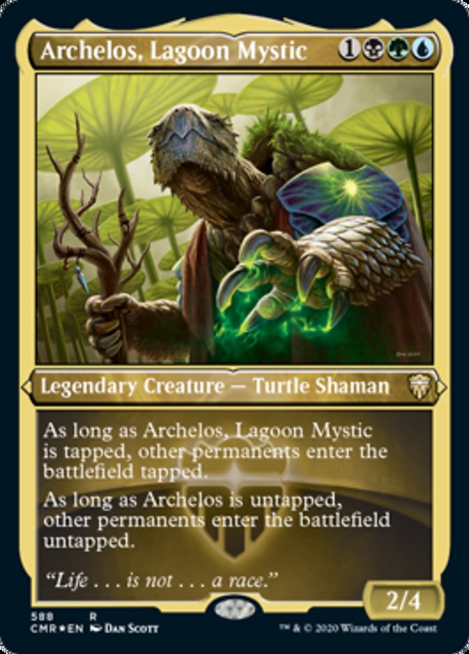 Archelos, Lagoon Mystic (Etched) [Commander Legends] | Good Games Morley