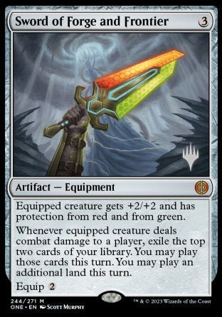 Sword of Forge and Frontier (Promo Pack) [Phyrexia: All Will Be One Promos] | Good Games Morley