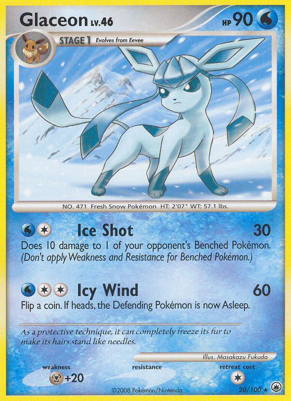 Glaceon (20/100) [Diamond & Pearl: Majestic Dawn] | Good Games Morley