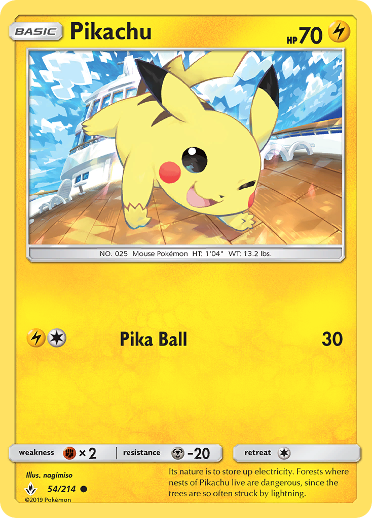Pikachu (54/214) [Sun & Moon: Unbroken Bonds] | Good Games Morley