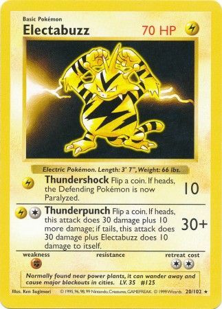 Electabuzz (20/102) [Base Set Shadowless Unlimited] | Good Games Morley