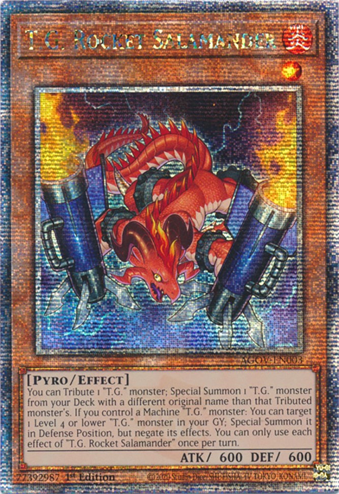 T.G. Rocket Salamander (Quarter Century Secret Rare) [AGOV-EN003] Quarter Century Secret Rare | Good Games Morley
