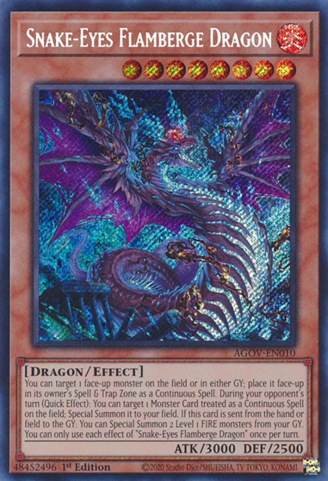 Snake-Eyes Flamberge Dragon [AGOV-EN010] Secret Rare | Good Games Morley