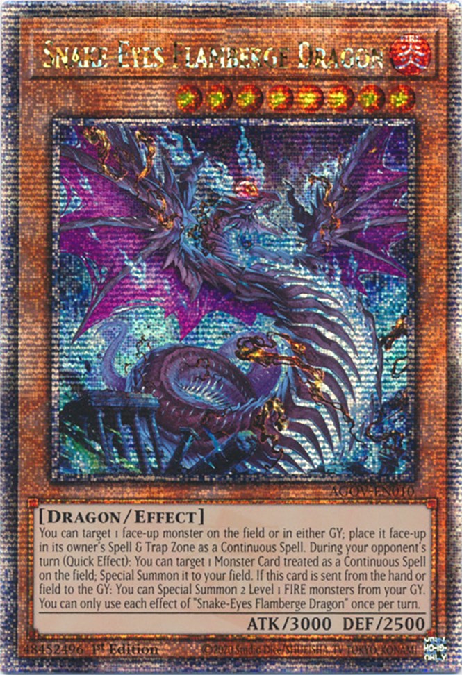 Snake-Eyes Flamberge Dragon (Quarter Century Secret Rare) [AGOV-EN010] Quarter Century Secret Rare | Good Games Morley